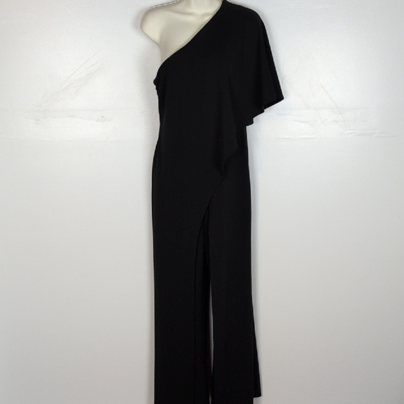 Adriannna Papell One Shoulder Formal Evening Jumpsuit - Picture 1 of 12